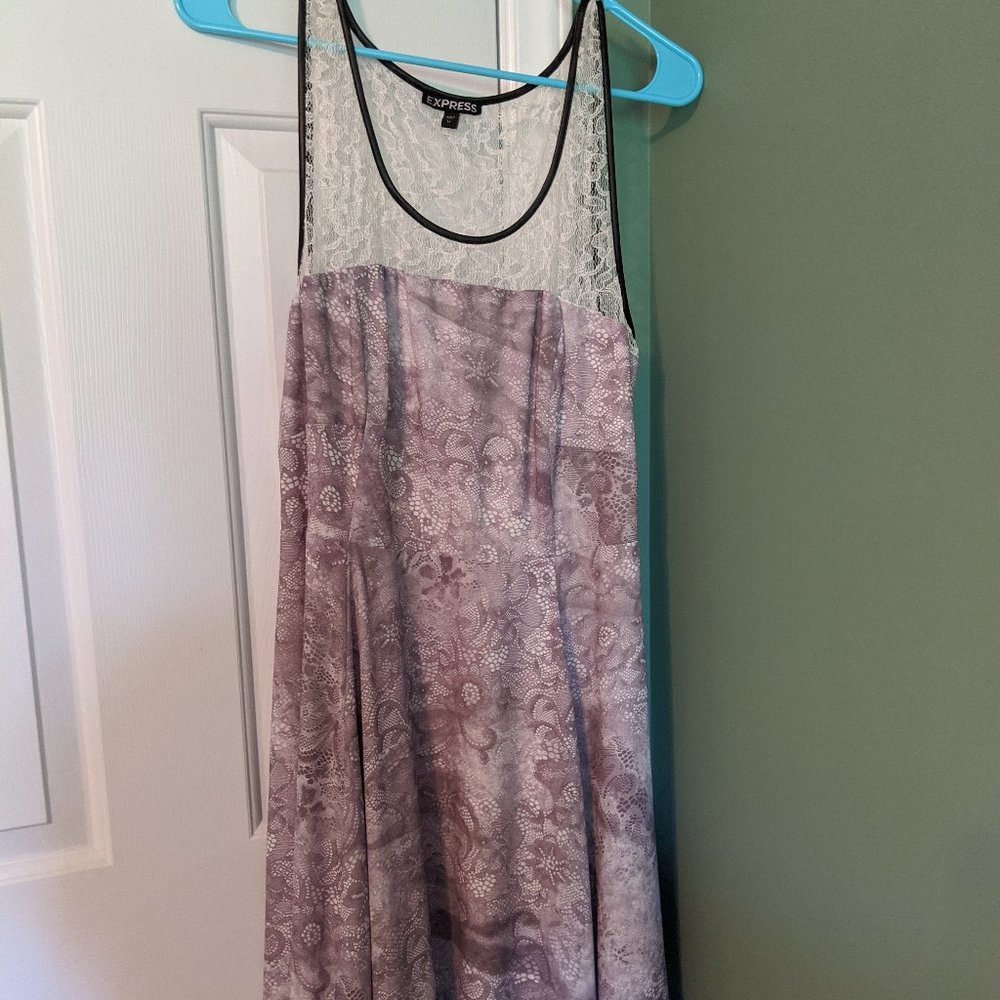 Express Dress, Grey Floral w/ Lace